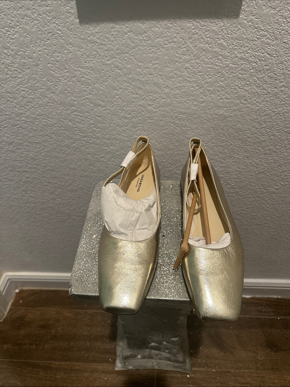 Vagabond Metallic Gold Slingback Flats